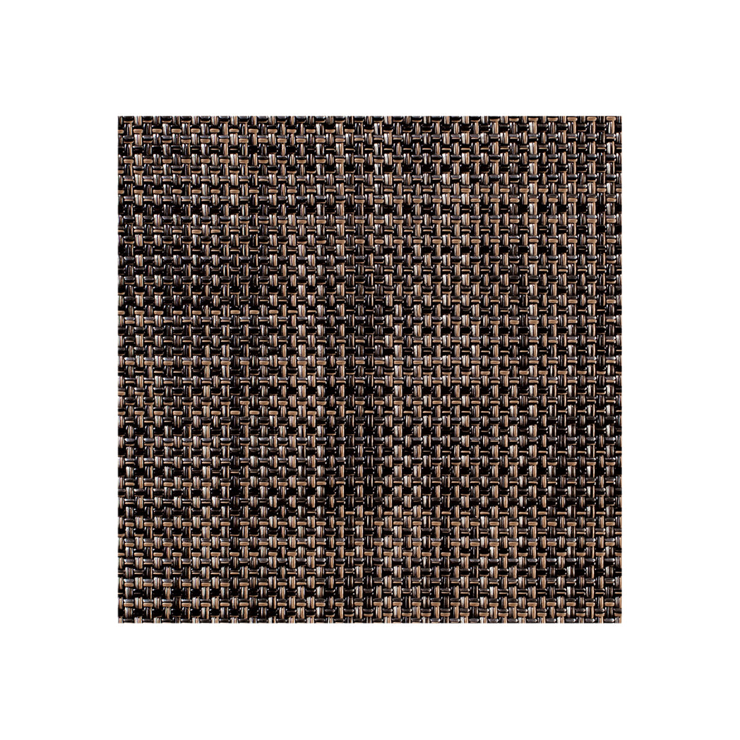 Chilewich Basketweave floor mat in Dark, showcasing woven terrastrand yarn texture and modern design aesthetic.