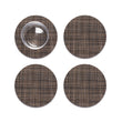 Set of 4 Coasters in Mix of Dark Brown, Midtone Warm Brown and Metallic Silver