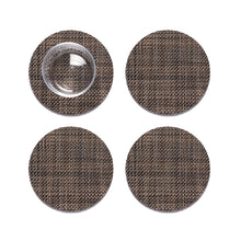Set of 4 Coasters in Mix of Dark Brown, Midtone Warm Brown and Metallic Silver