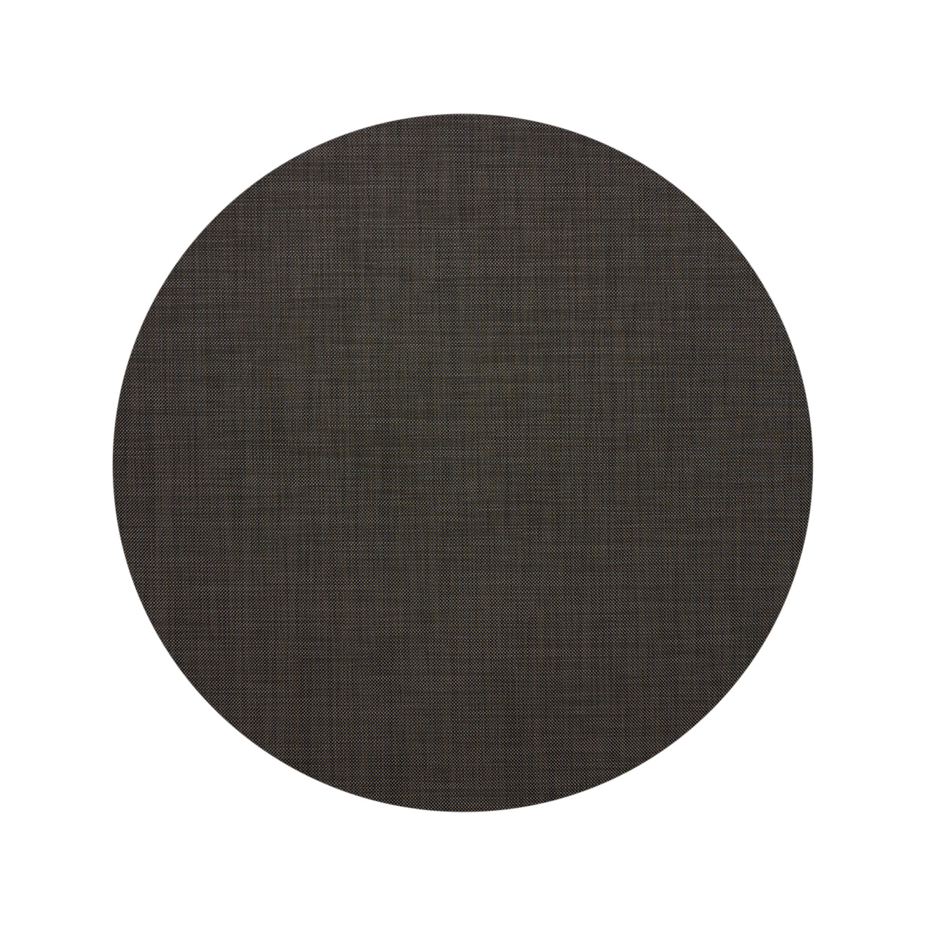 Round Woven Floor Mat in Mix of Dark Brown, Midtone Warm Brown and Metallic Silver