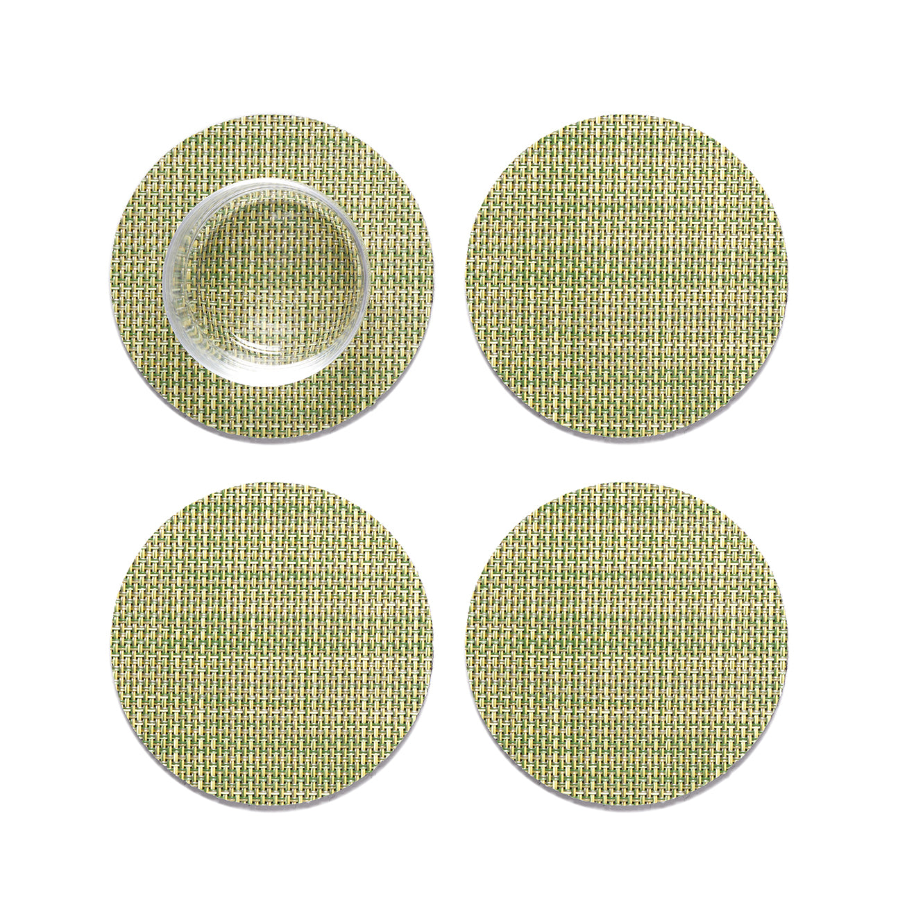 chilewich Mini Basketweave Coasters - Dill Coasters
