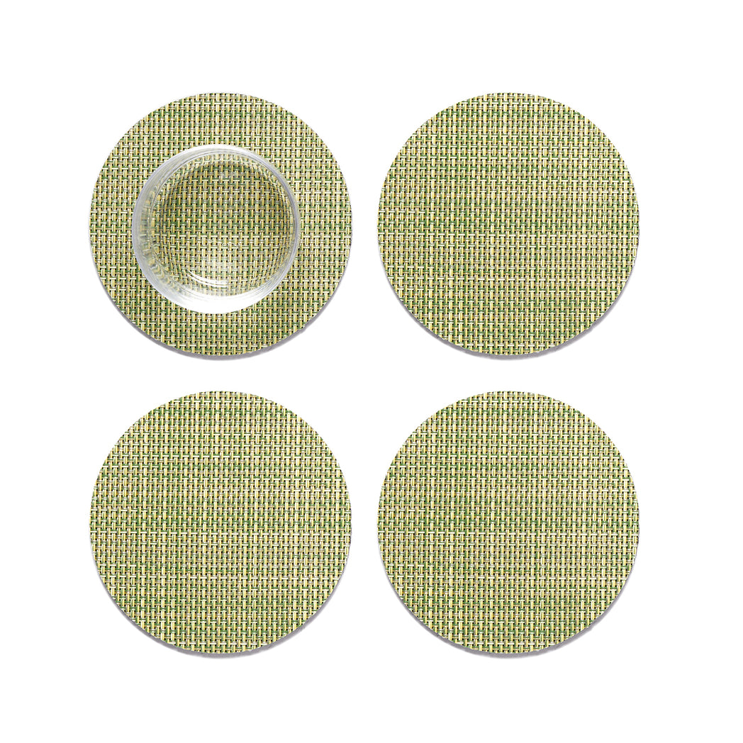 Set of 4 Coasters in Vivid Light Yellow Green