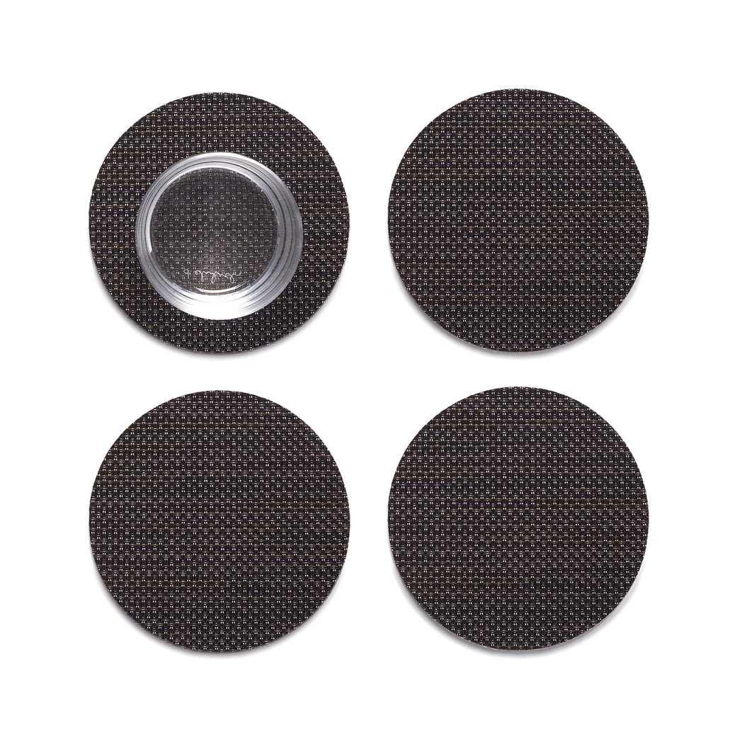 Set of 4 Coasters in Dark Neutral Brown with Black