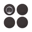 Set of 4 Coasters in Dark Neutral Brown with Black