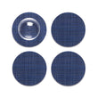 Set of 4 Coasters in Midtone Navy Blue