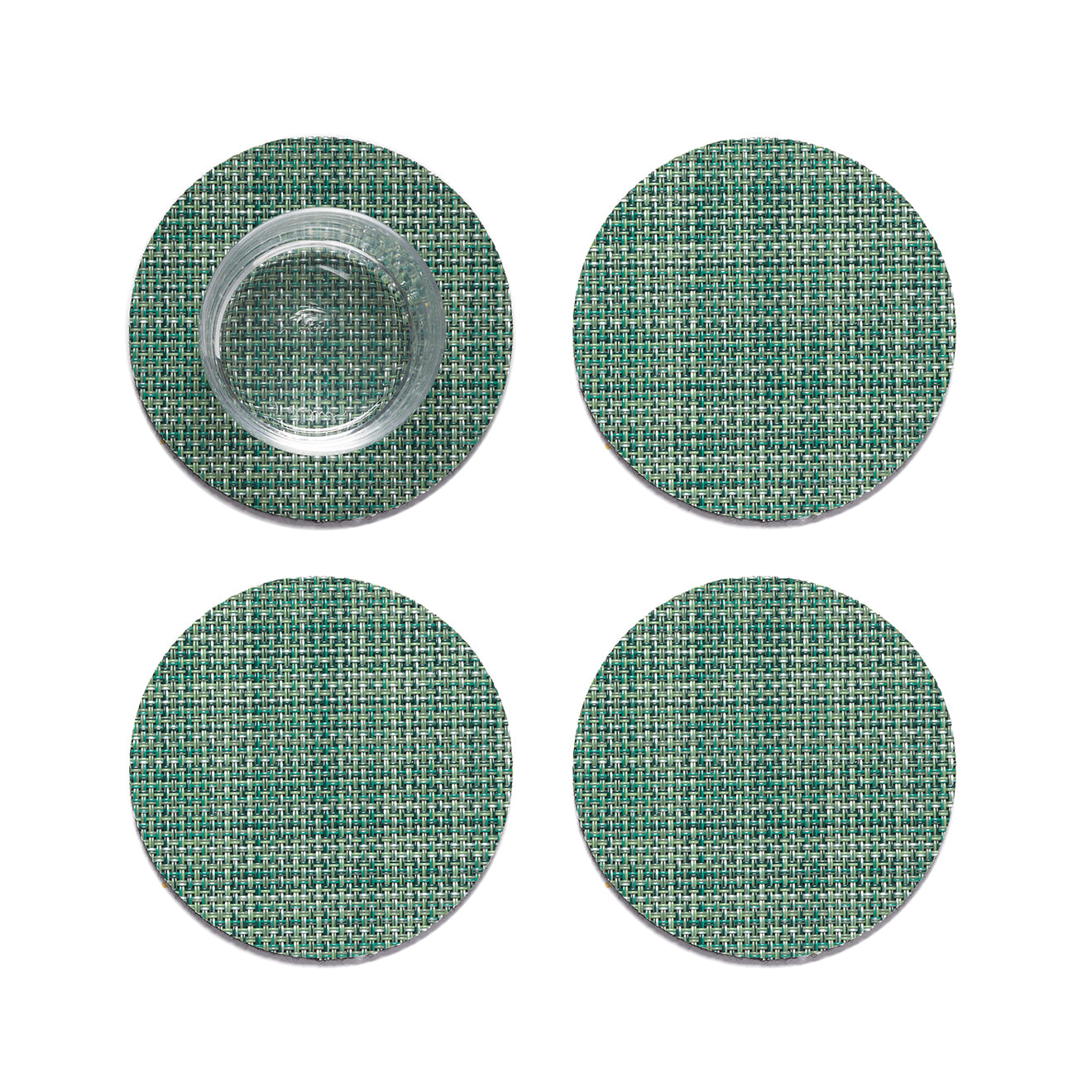 Set of 4 Coasters in Midtone Cool Green