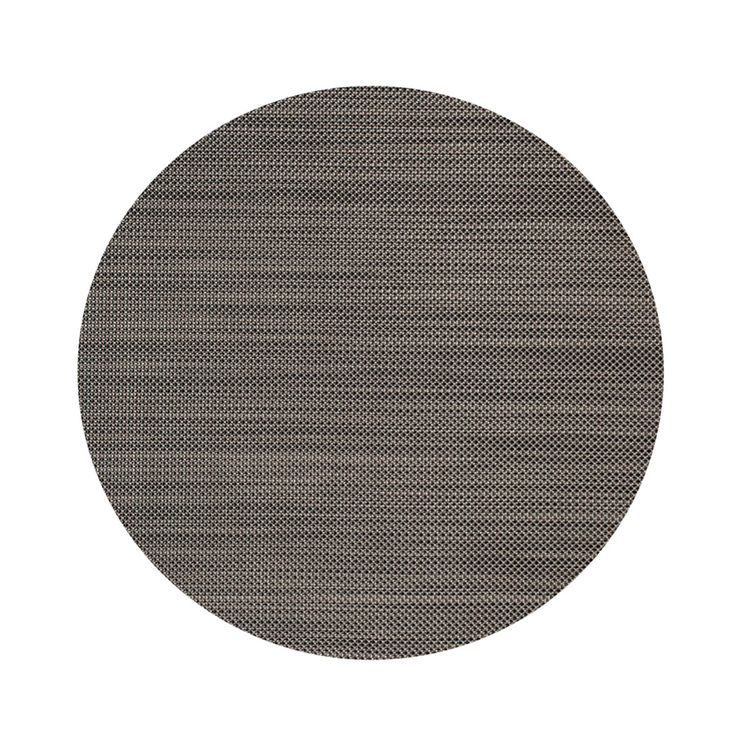 Round Placemats in Midtone Warm Silver with Black