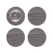 Set of 4 Coasters in Midtone Warm Silver with Black