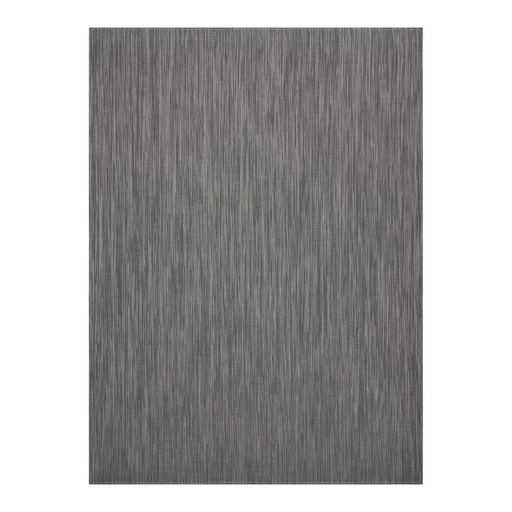 Light Grey Woven Floor Mat in Midtone Warm Silver with Black