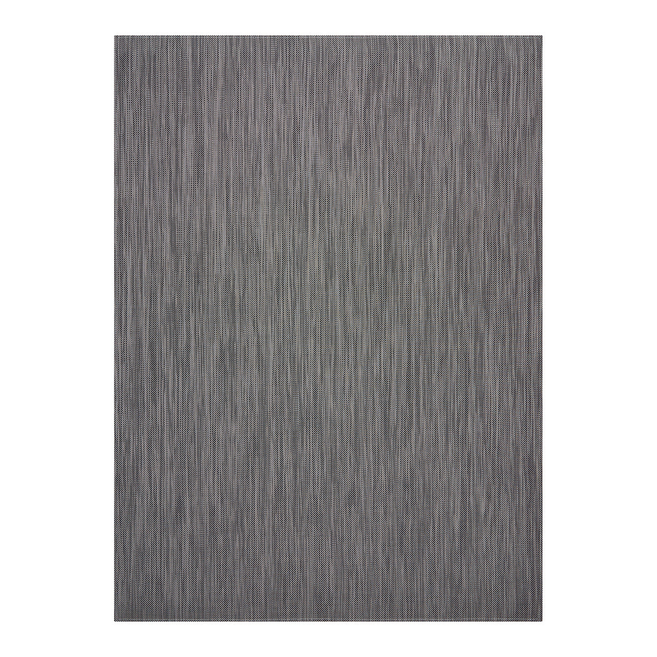 Light Grey Woven Floor Mat in Midtone Warm Silver with Black