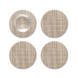 Set of 4 Coasters in Light Warm Beige With Subtle Dark Beige Accents