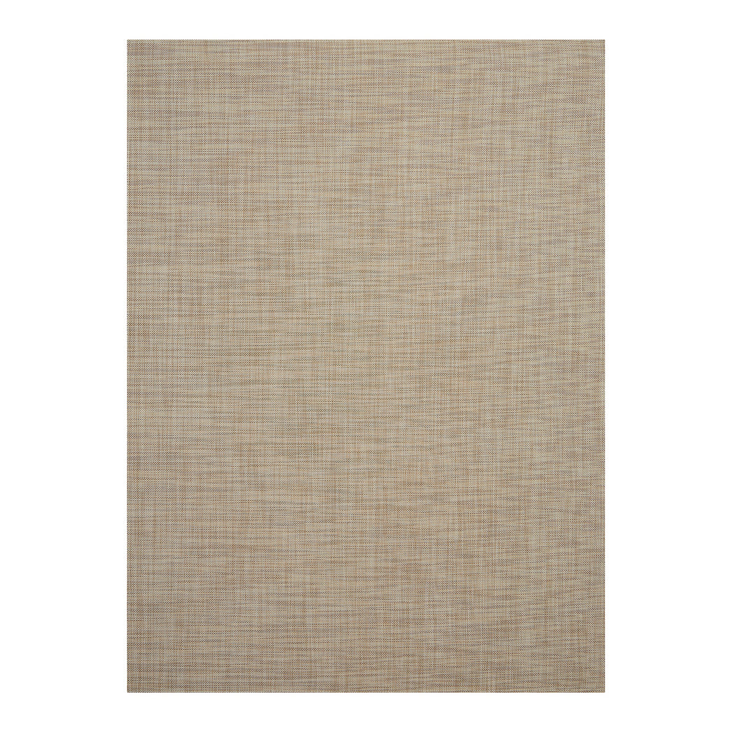 Linen Woven Floor Mat in Light Warm Beige With Subtle Dark Beige Accents