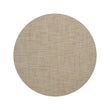 Round Woven Floor Mat in Light Warm Beige With Subtle Dark Beige Accents