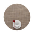 Round Placemats in Light Warm Beige With Subtle Dark Beige Accents