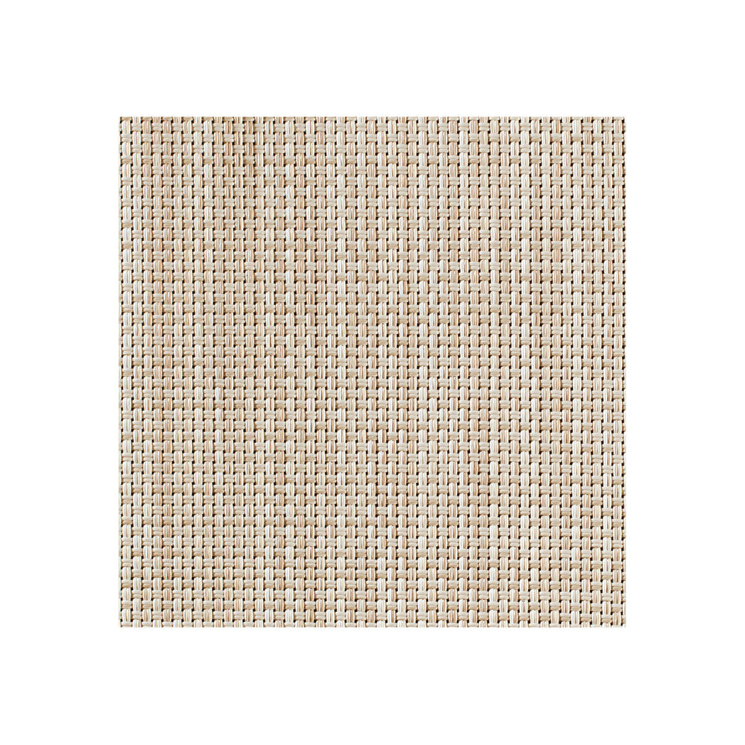 Chilewich Basketweave floor mat in Parchment, showcasing woven terrastrand yarn texture and modern design aesthetic.