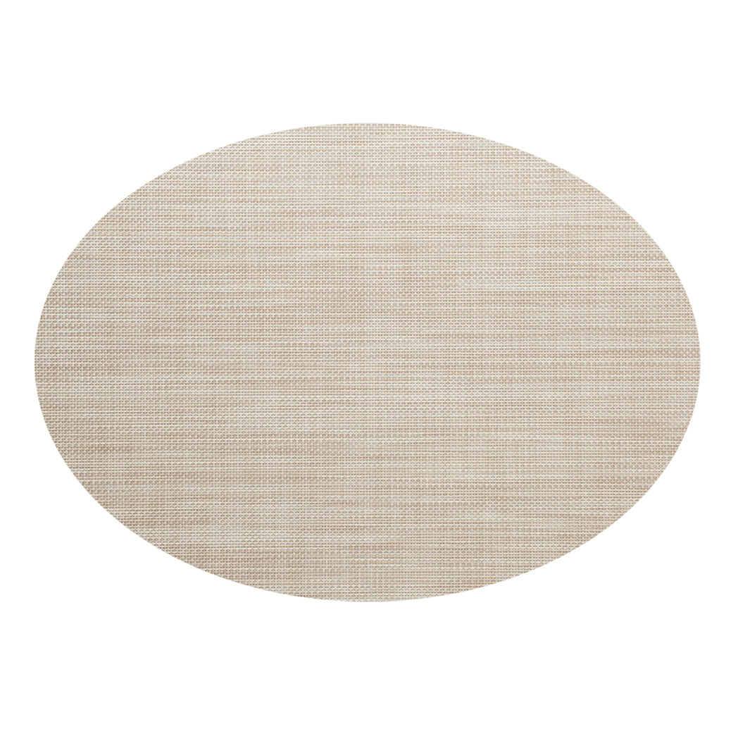 Oval Placemats in Mix of Light Warm Beige and White