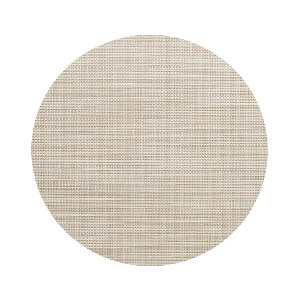 Round Placemats in Mix of Light Warm Beige and White