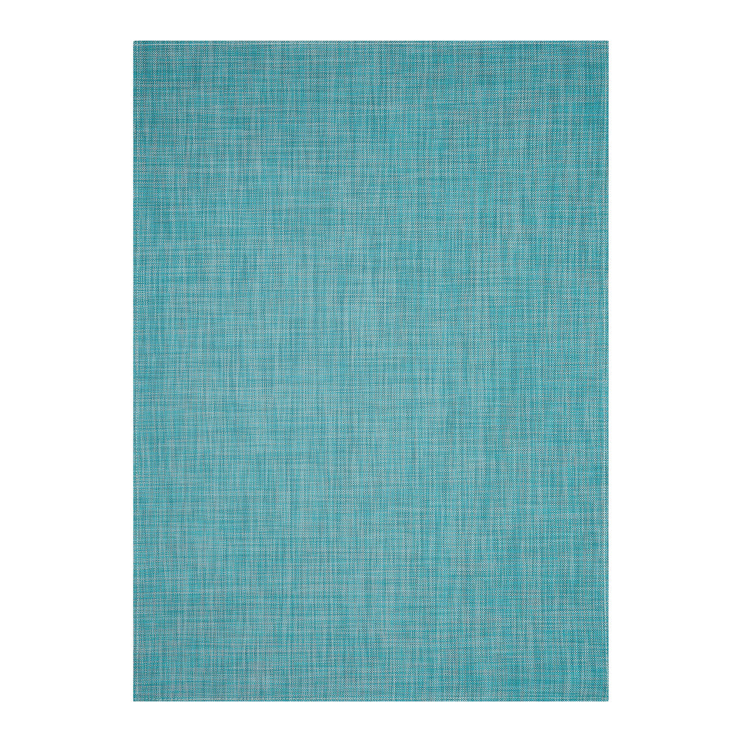 Turquoise Woven Floor Mat in Vivid Blue Green