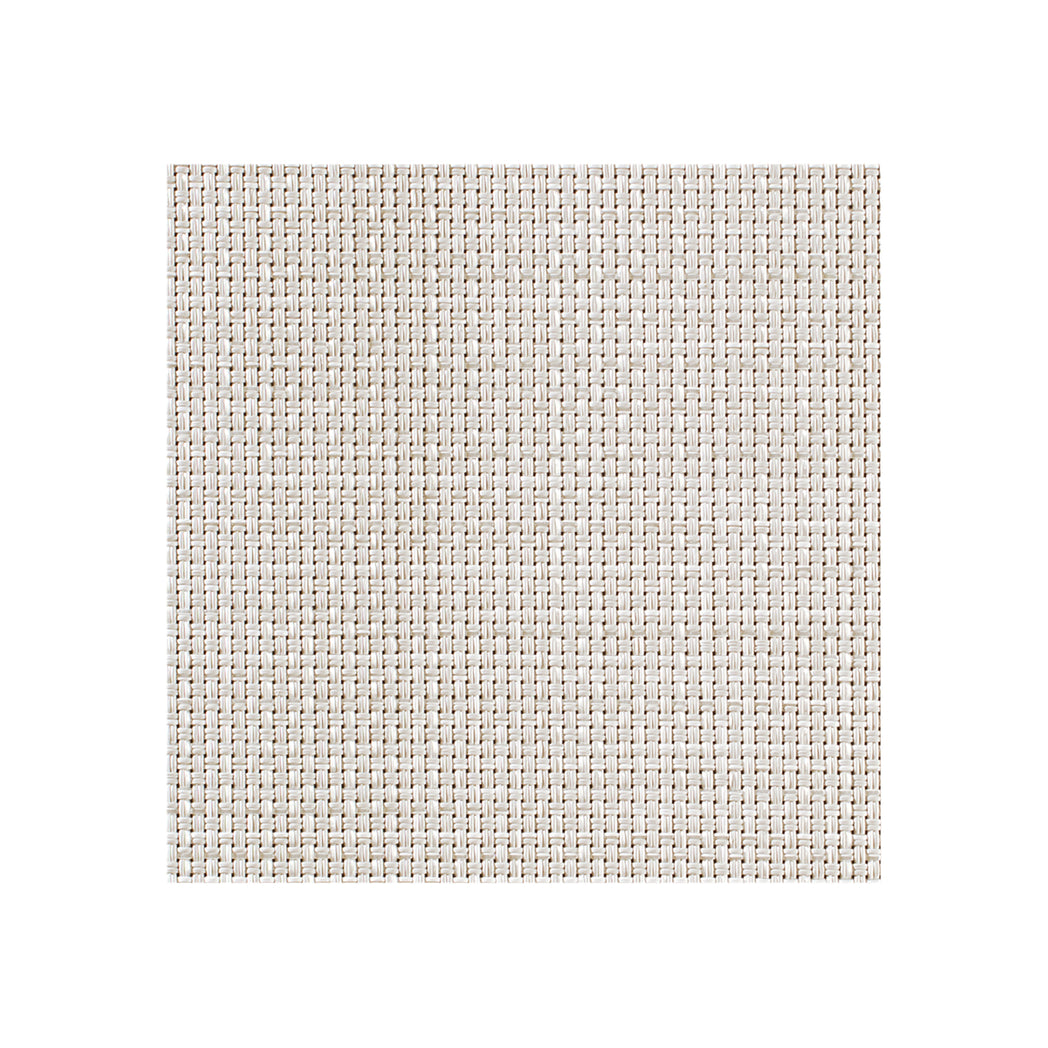 Chilewich Basketweave floor mat in Sandstone, showcasing woven terrastrand yarn texture and modern design aesthetic.