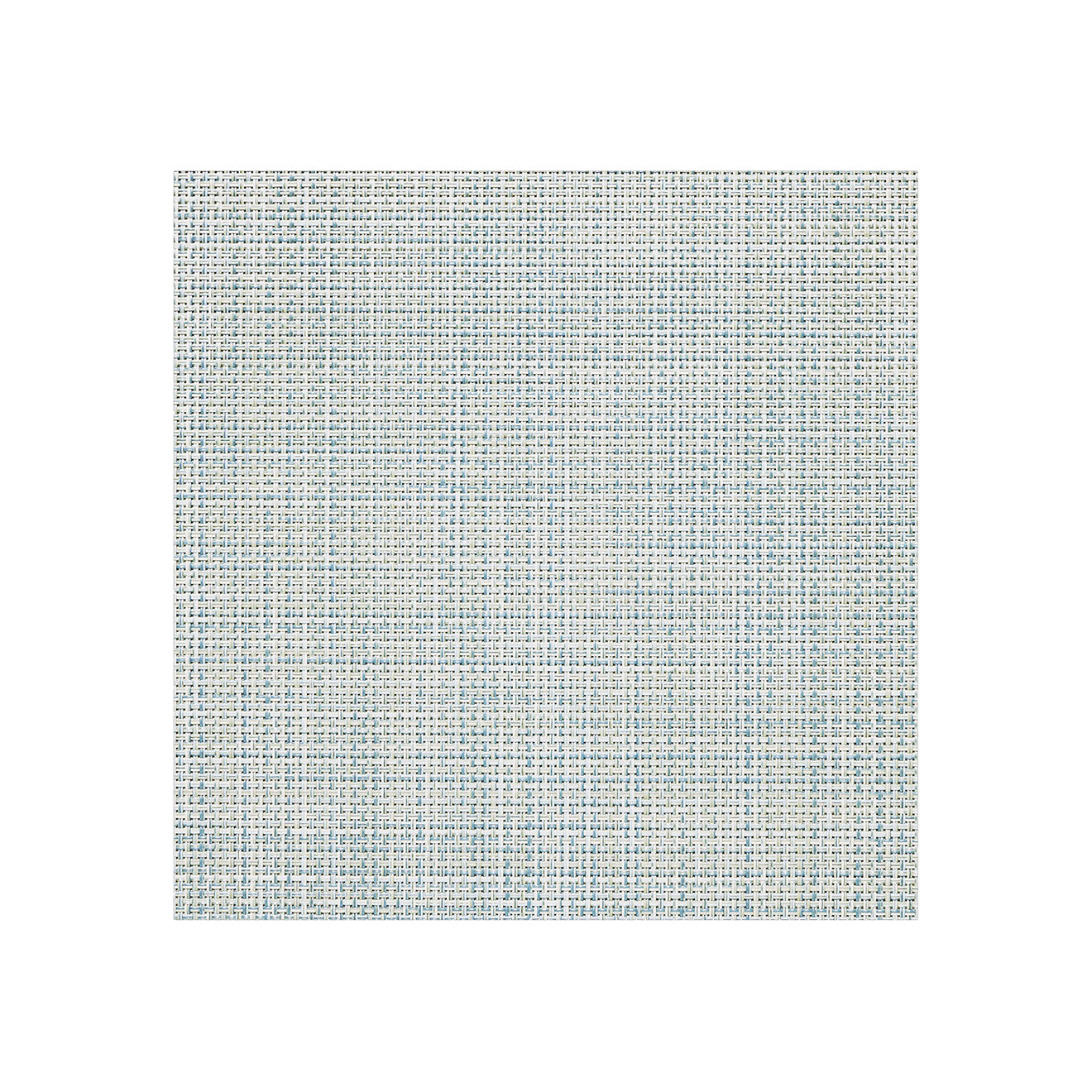 Chilewich Basketweave floor mat in Sky, showcasing woven terrastrand yarn texture and modern design aesthetic.