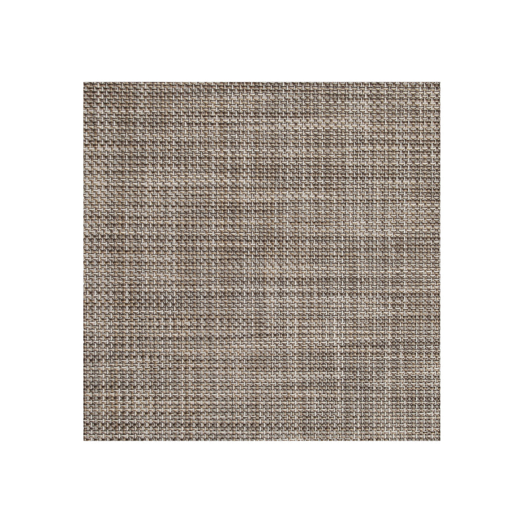 Chilewich Basketweave floor mat in Soapstone, showcasing woven terrastrand yarn texture and modern design aesthetic.