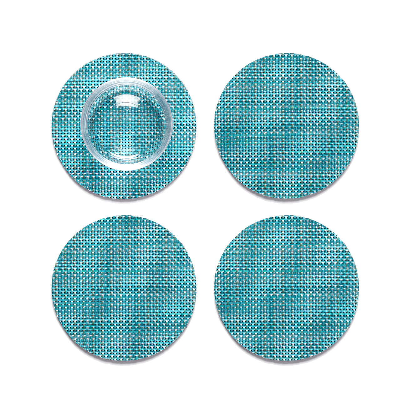 Set of 4 Coasters in Vivid Blue Green