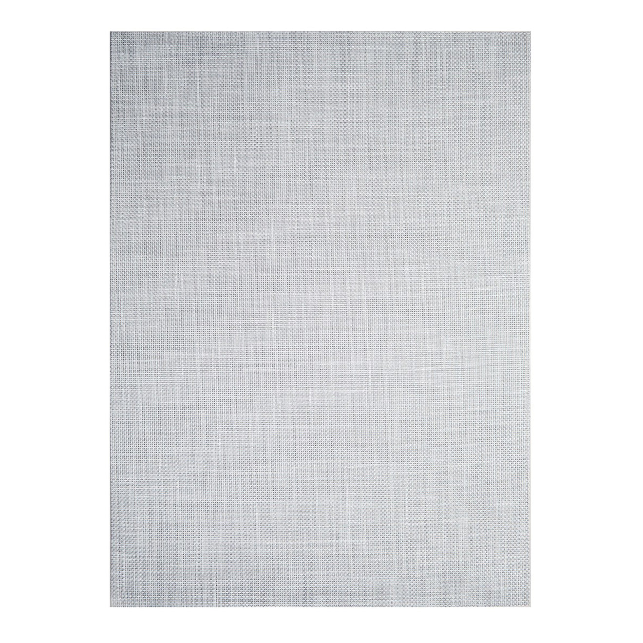 Chilewich Basketweave floor mat in WhiteSilver, showcasing woven terrastrand yarn texture and modern design aesthetic.
