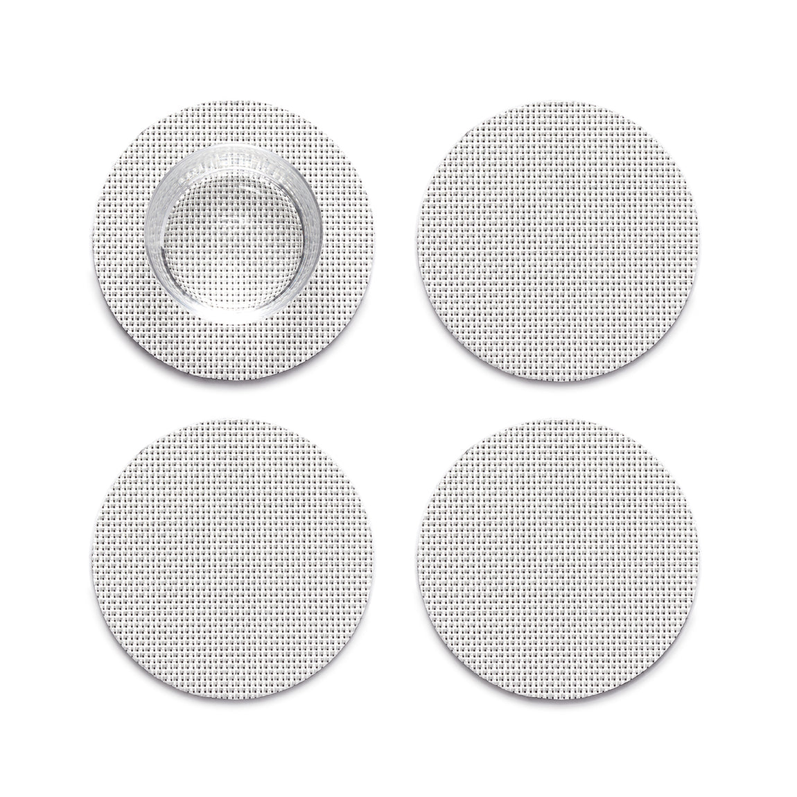 Mini Basketweave Coasters - White View 1