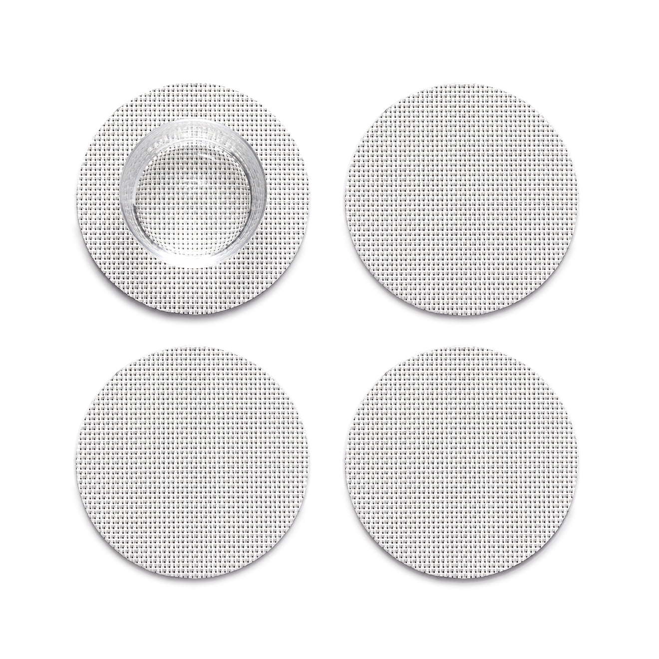 Set of 4 Coasters in Metallic White
