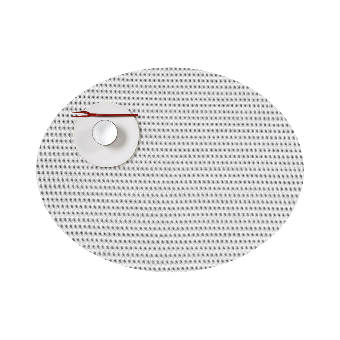 Oval Placemats in Metallic White