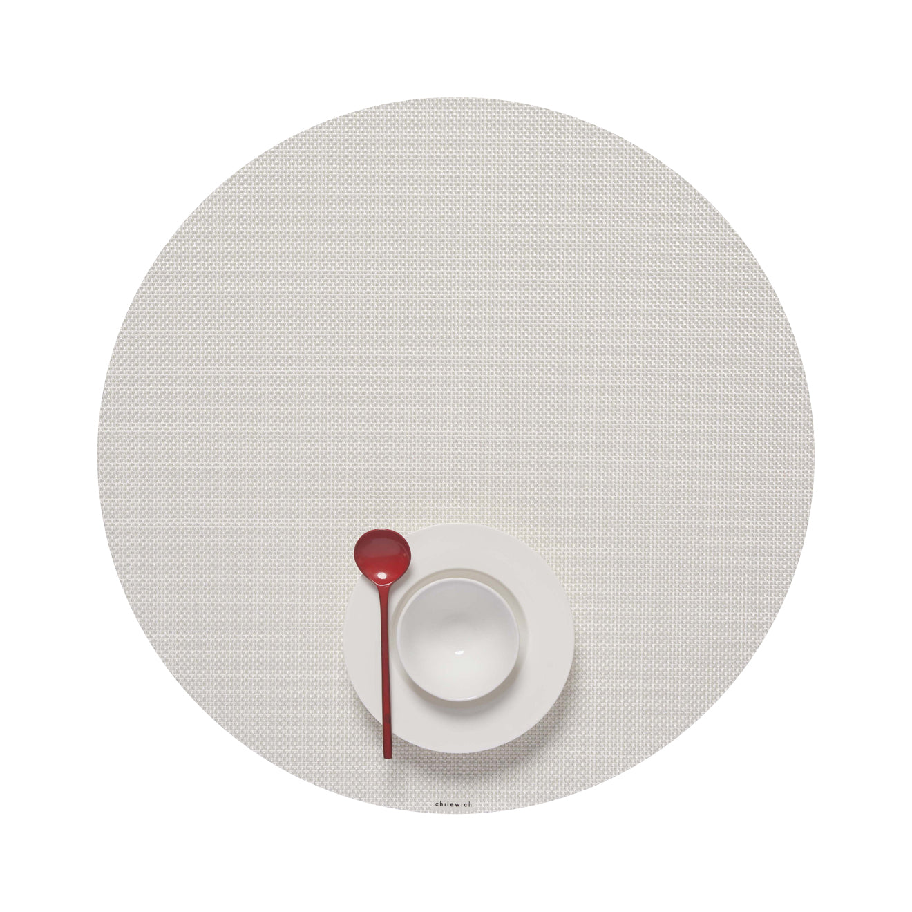 Round Placemats in Metallic White