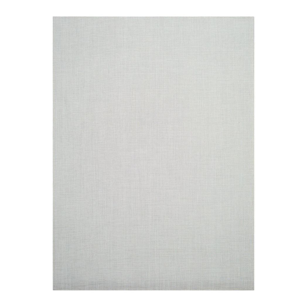 White Woven Floor Mat in Metallic White