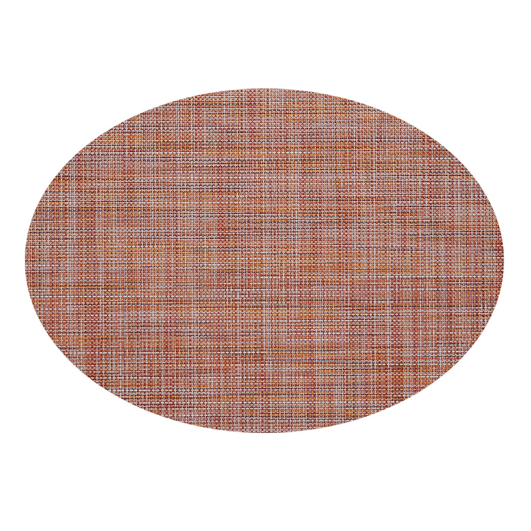 Oval Placemats in Mix of Dark and Light Pinks, Reds and Oranges