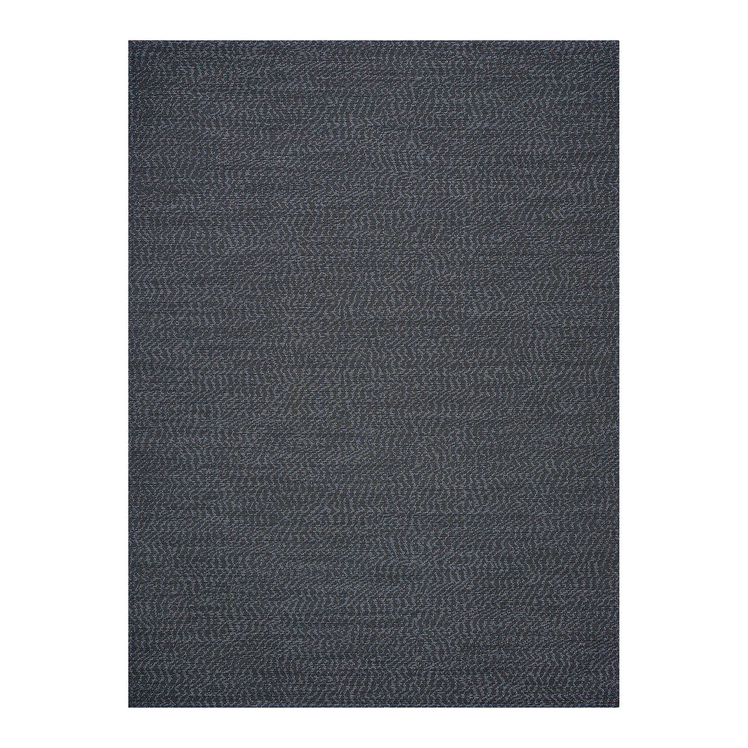 Zephyr Woven Floor Mat in Blue Black Base with Midtone Grey Blue