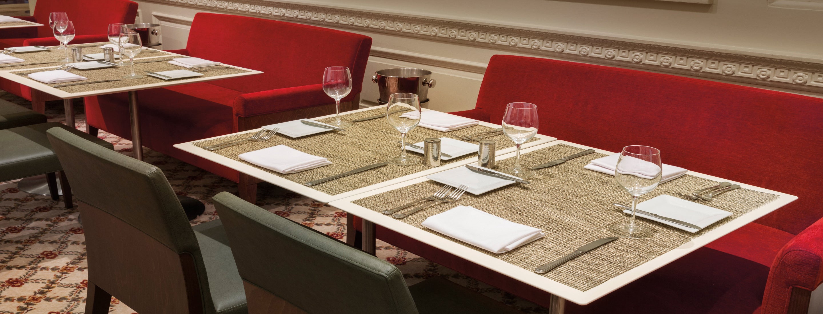Detail image of Chilewich woven material showcasing texture, color, and pattern of the terrastrand yarn weave.