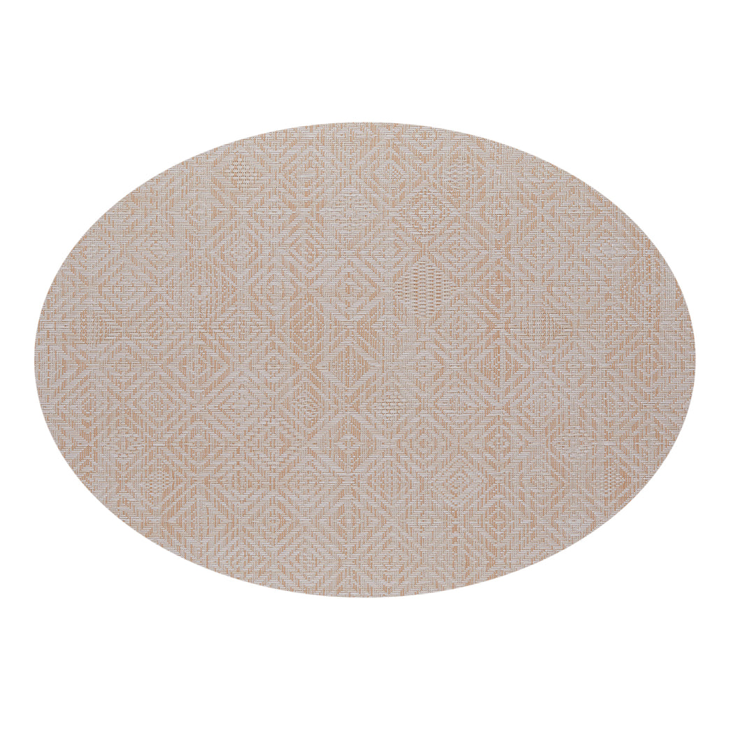 Oval Placemats in Warm Beige Tones