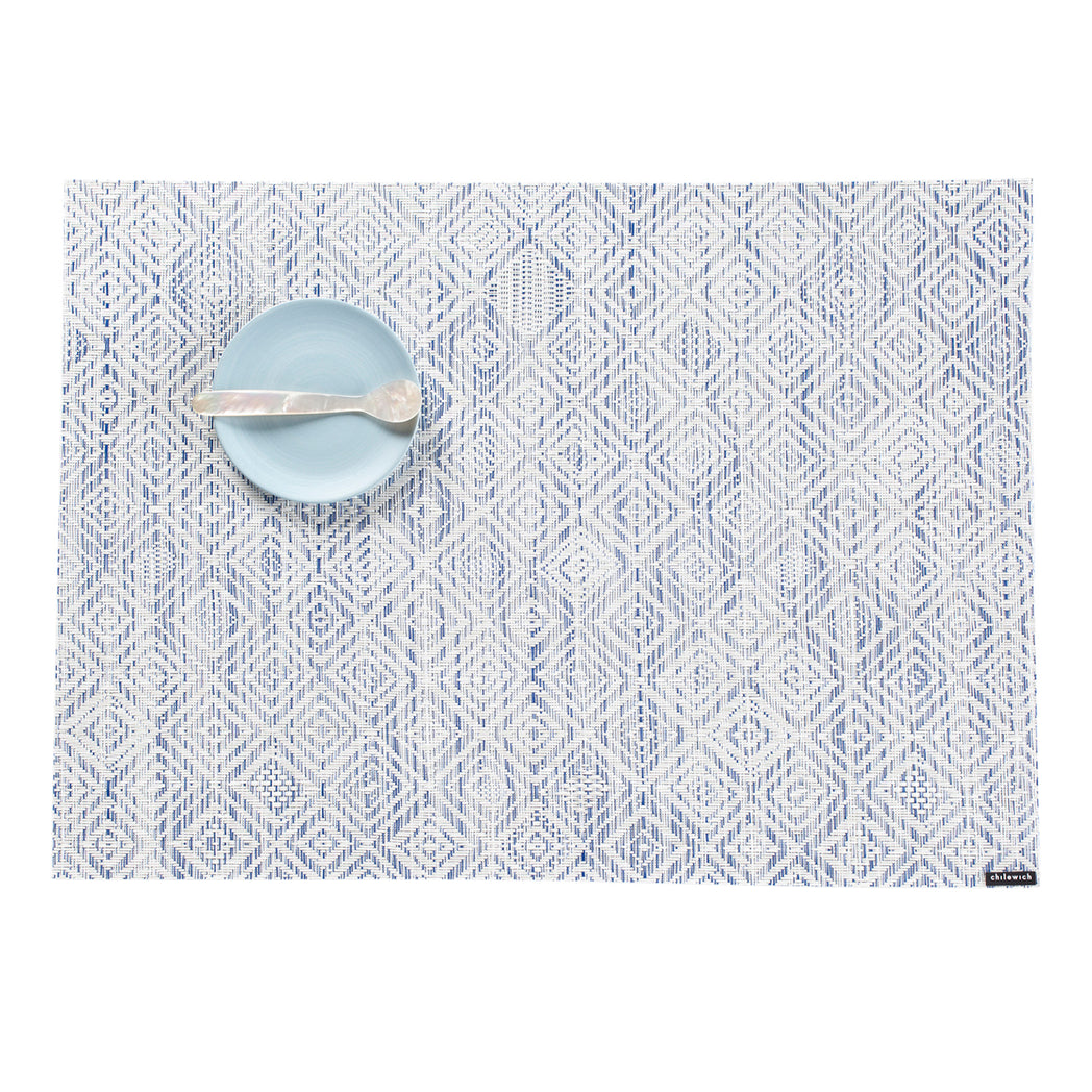 Blue Placemats in Dark Blue and Cool Off White