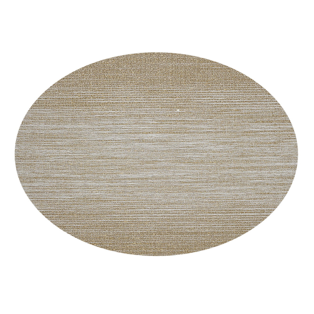 Oval Placemats in Mix of Muted Metallic Gold and White