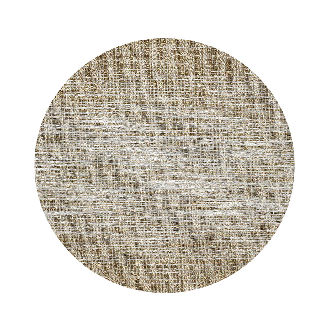 Round Placemats in Mix of Muted Metallic Gold and White