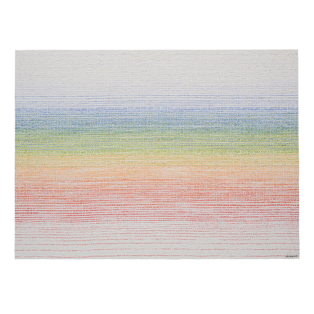 Rainbow Placemats in Light Neutral Beige with Red, Orange, Yellow, Green, Blue and Violet