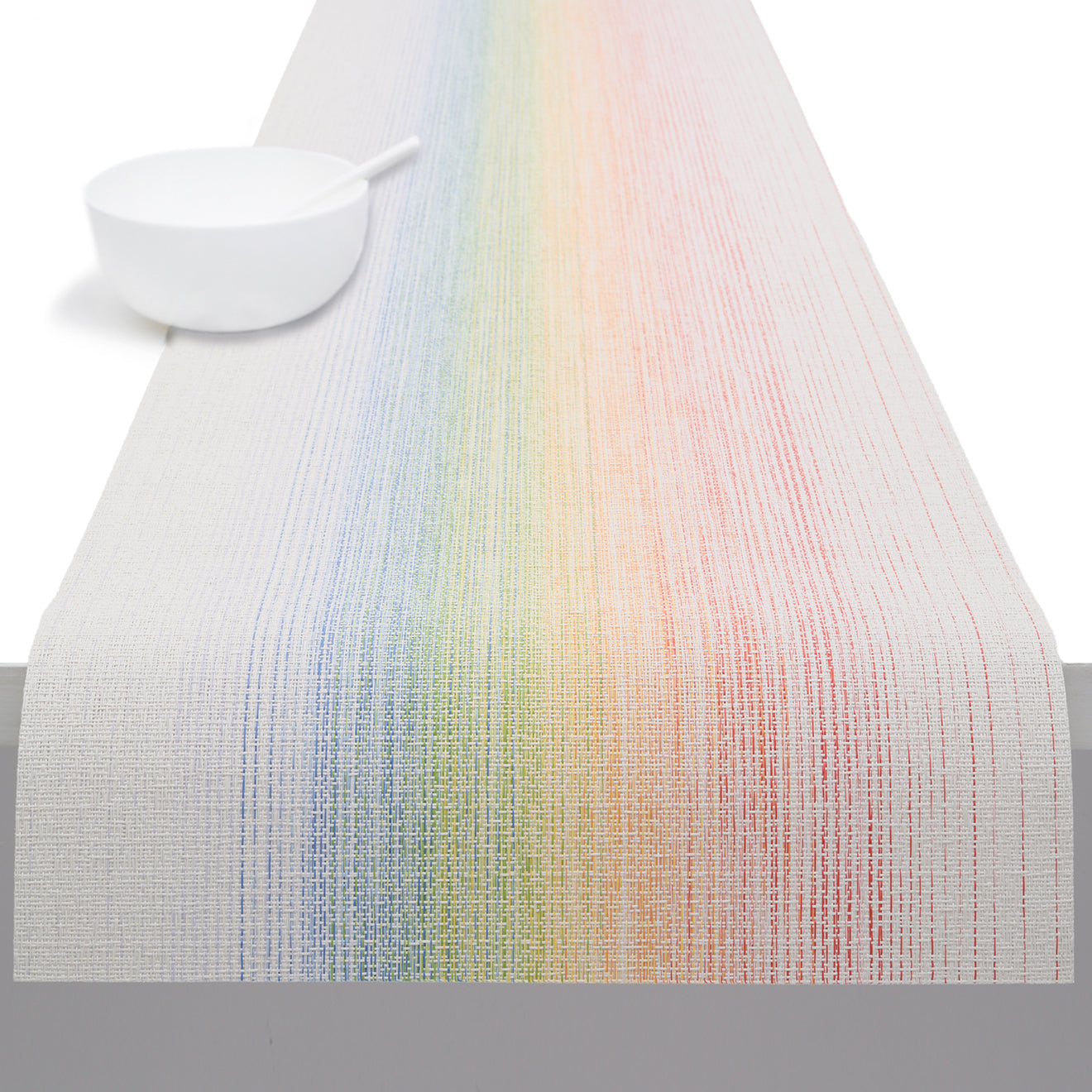 14'' x 72'' Table Runners in Light Neutral Beige with Red, Orange, Yellow, Green, Blue and Violet