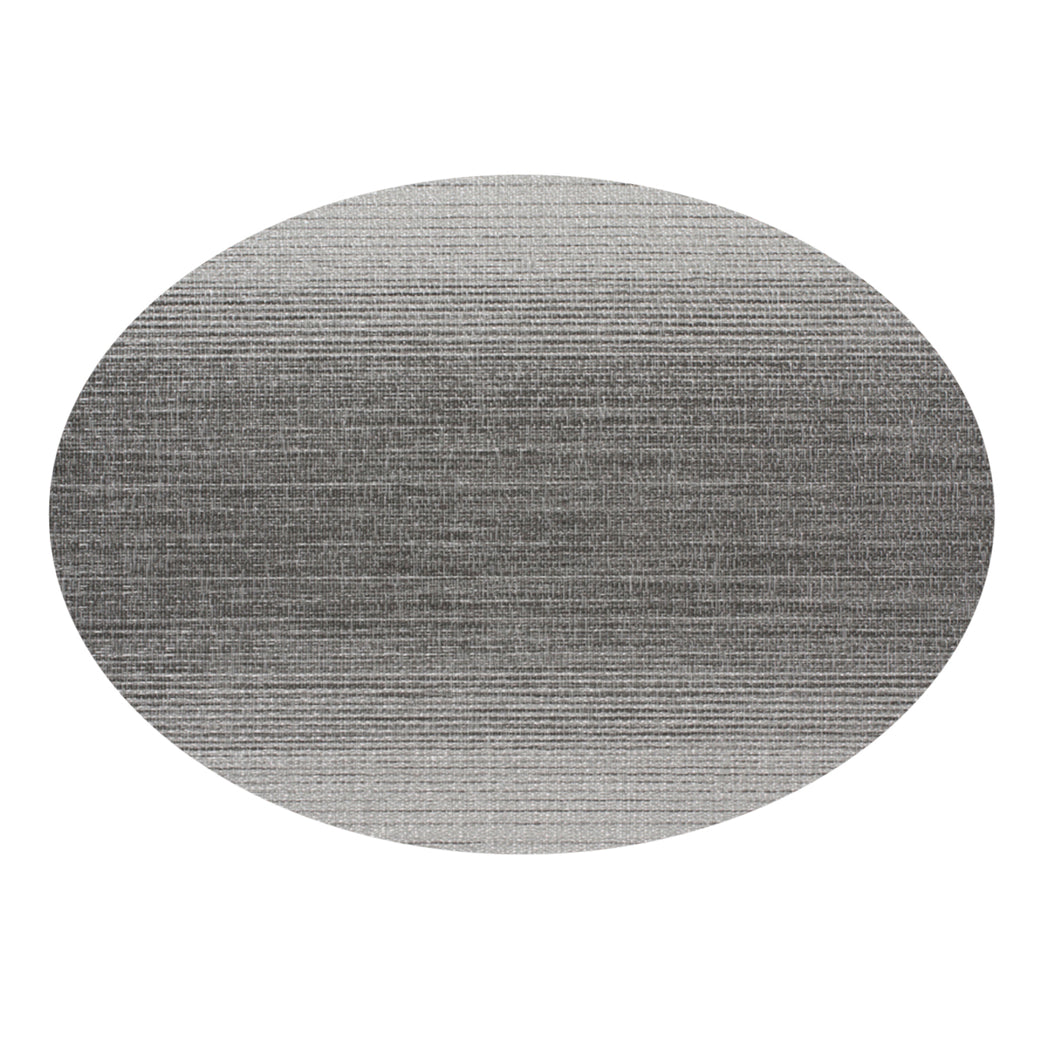 Oval Placemats in Mix of Metallic Silver and Dark Neutral Grey