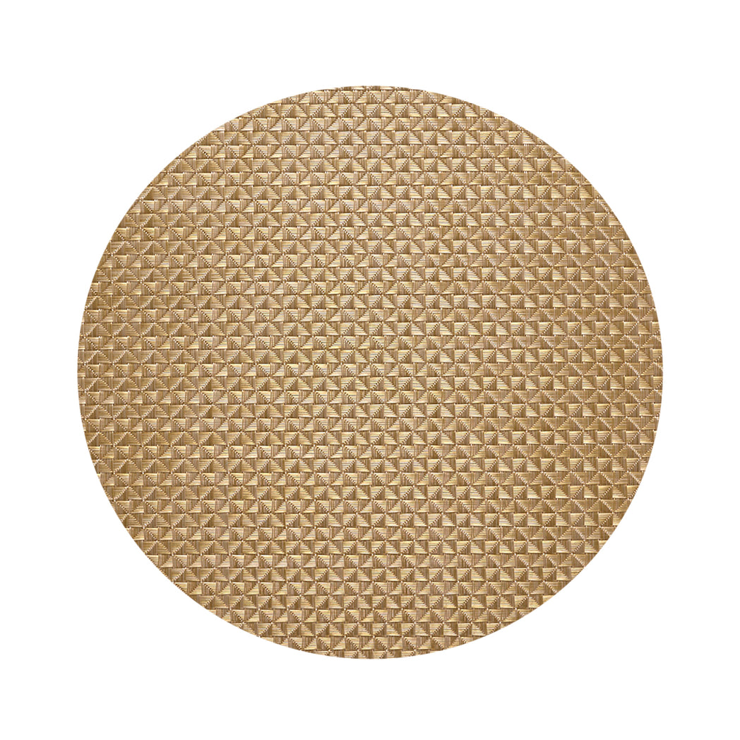 Round Placemats in Muted Metallic Gold