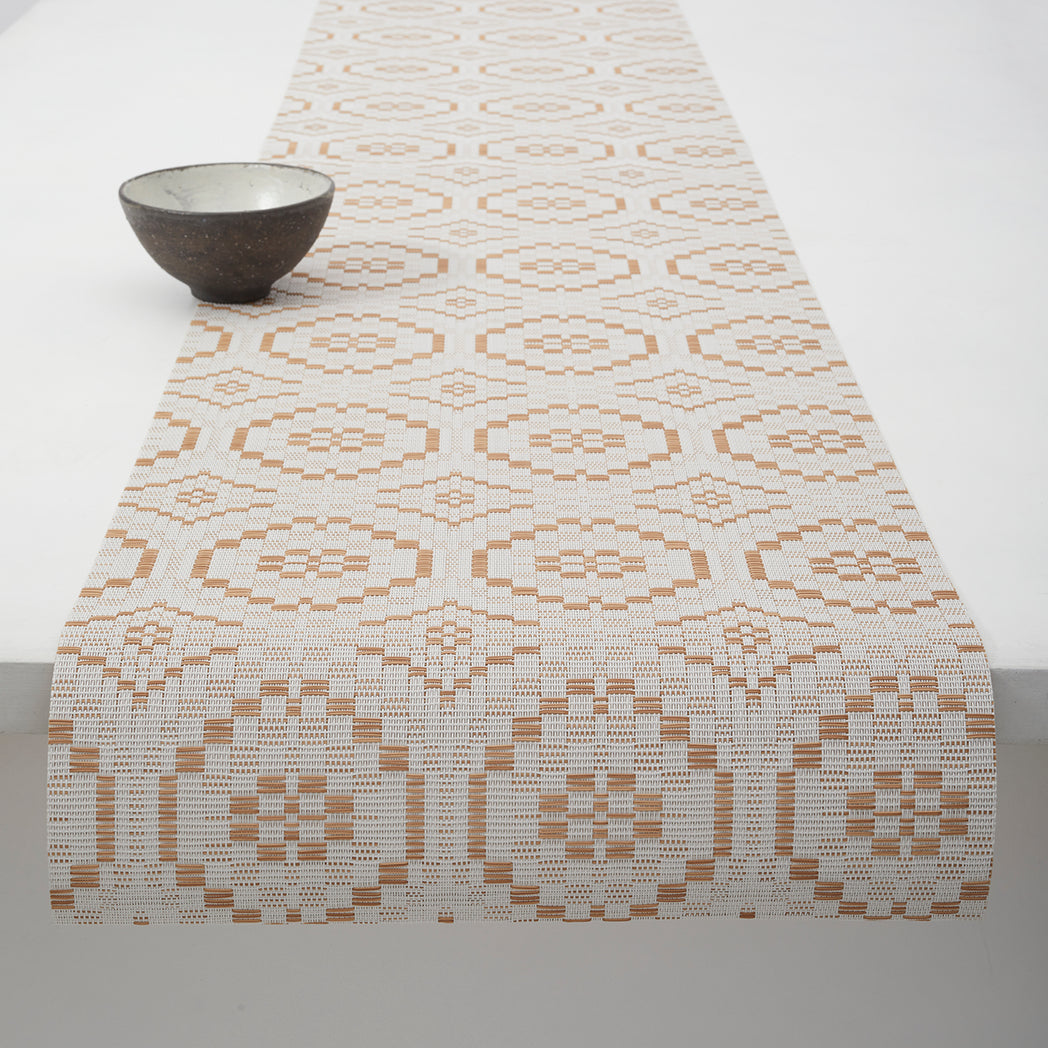 14'' x 72'' Table Runners in Light Neutral Base with Light Warm Tan Accent