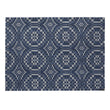Denim Placemats in Muted Dark Blue with Off White Accent