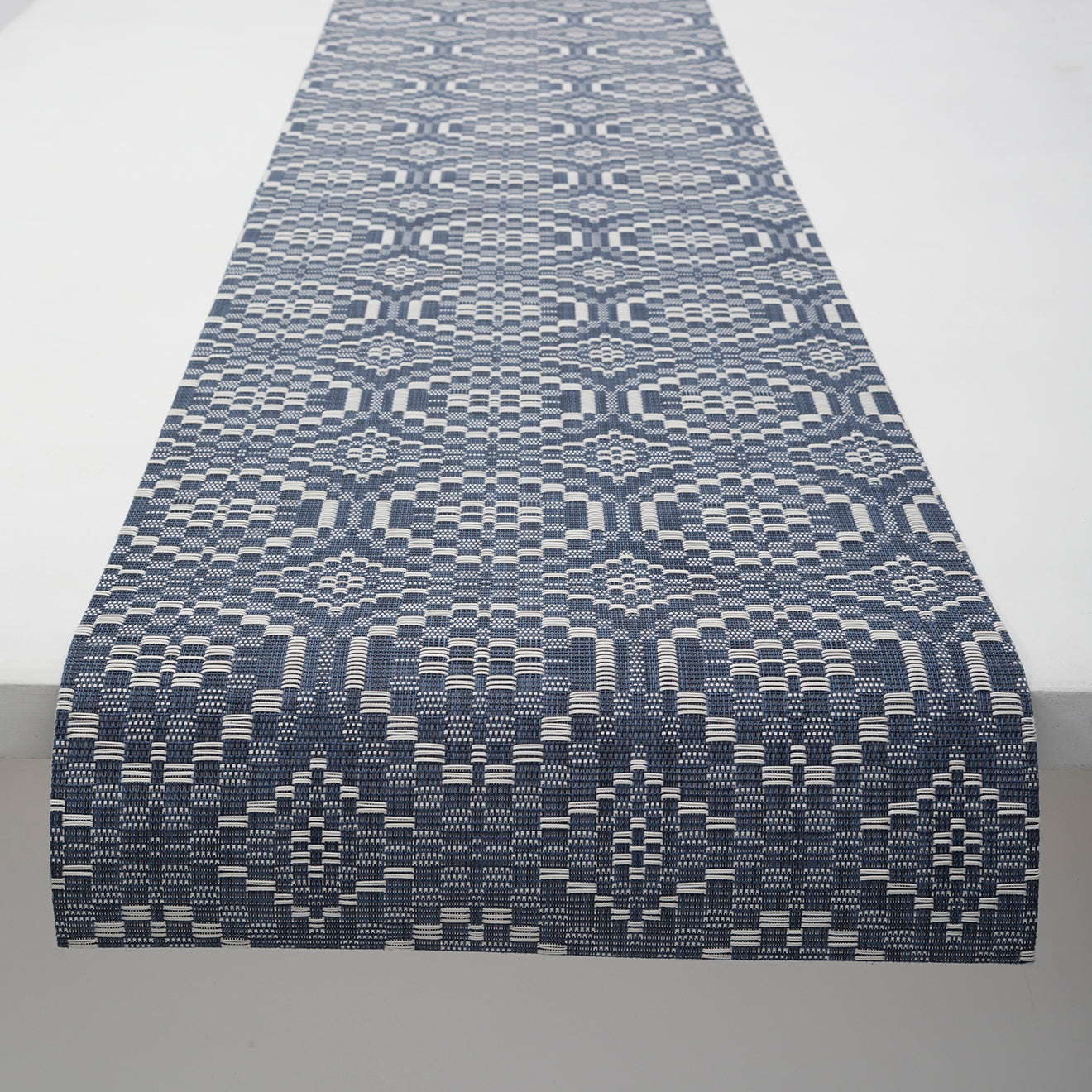 Overshot Table Runners - Denim With Prop