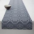 14'' x 72'' Table Runners in Muted Dark Blue with Off White Accent