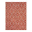 Paprika Woven Floor Mat in Muted Midtone Warm Red with Off White Accent