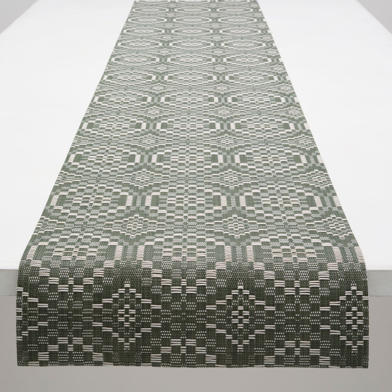 Detail image of Chilewich woven material showcasing texture, color, and pattern of the terrastrand yarn weave.