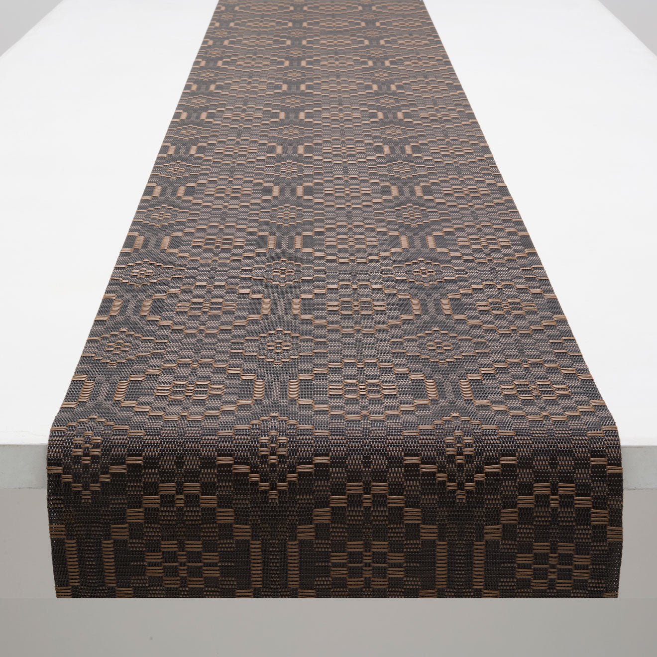 Detail image of Chilewich woven material showcasing texture, color, and pattern of the terrastrand yarn weave.